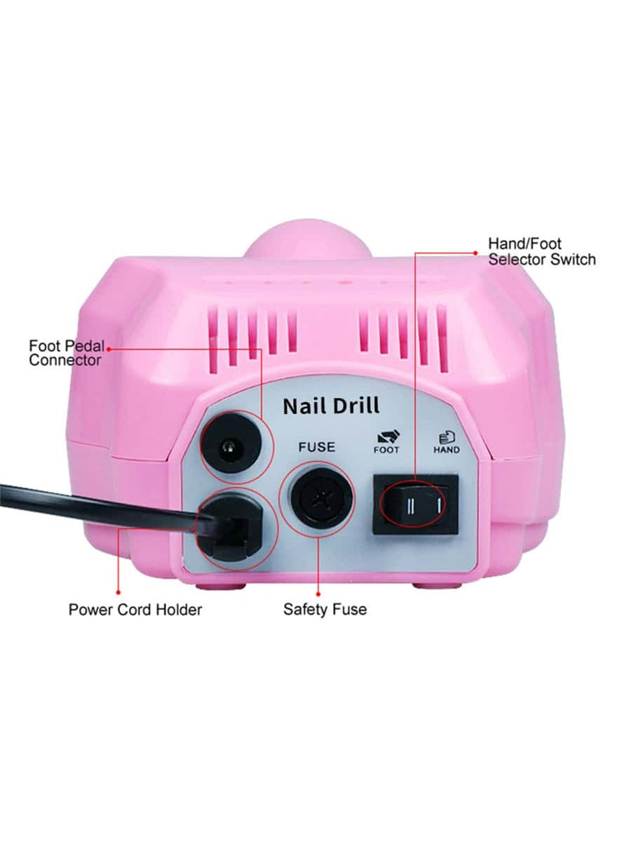 1pc 35000 Rpm Electric Nail Drill Machine With Milling Cutter Set For Manicure Nail Tips, Electric Nail & Pedicure File Kit