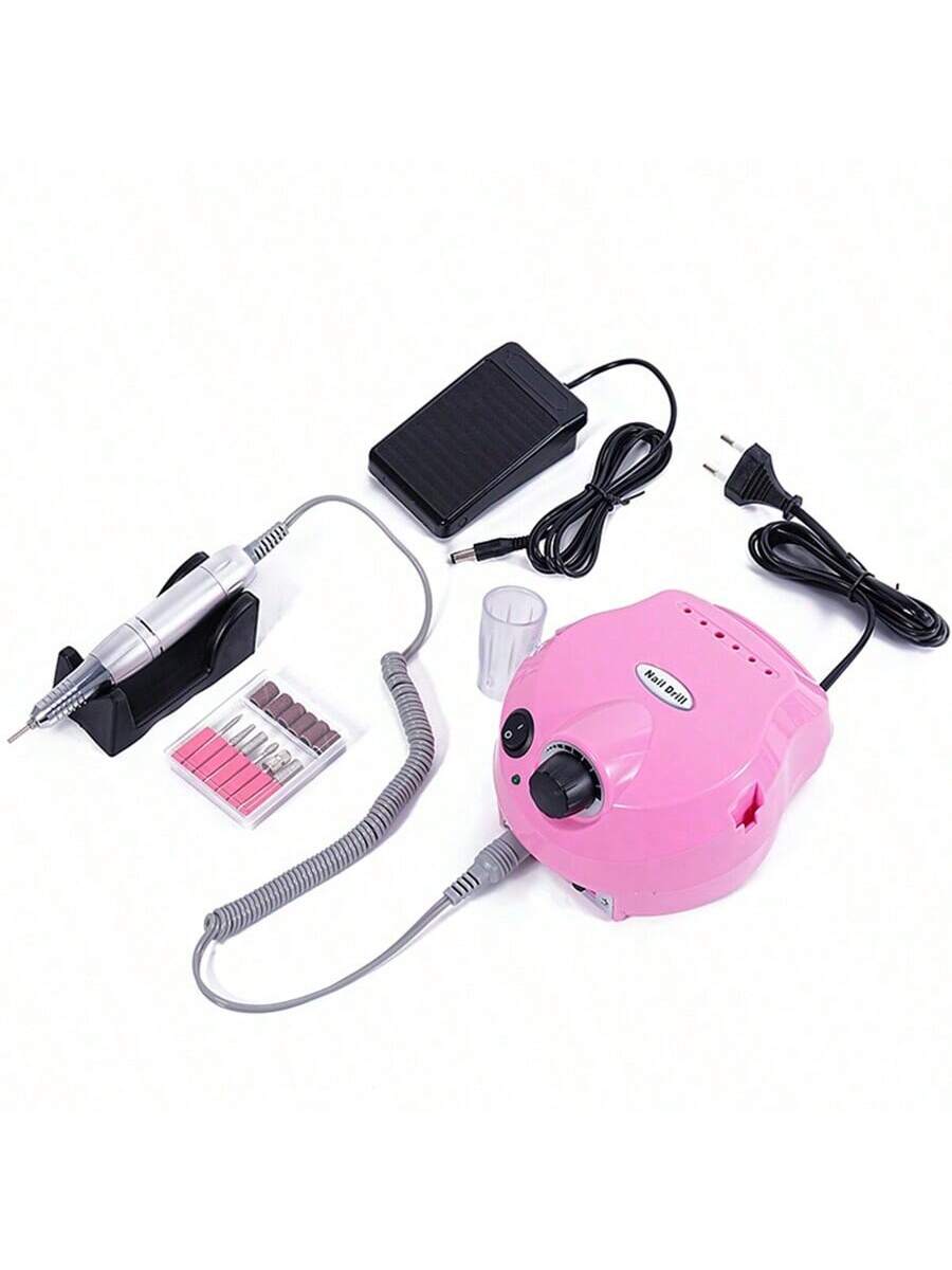 1pc 35000 Rpm Electric Nail Drill Machine With Milling Cutter Set For Manicure Nail Tips, Electric Nail & Pedicure File Kit