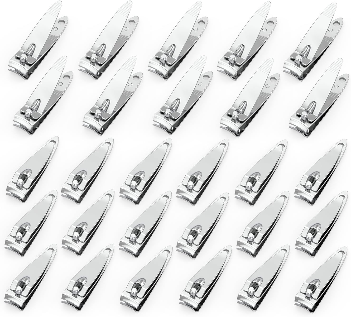 100 Pieces Nail Clippers Flat Toenail Clippers Stainless Steel Toenail Clippers Manicure Pedicure Sturdy Trimmer Set for Men and Women