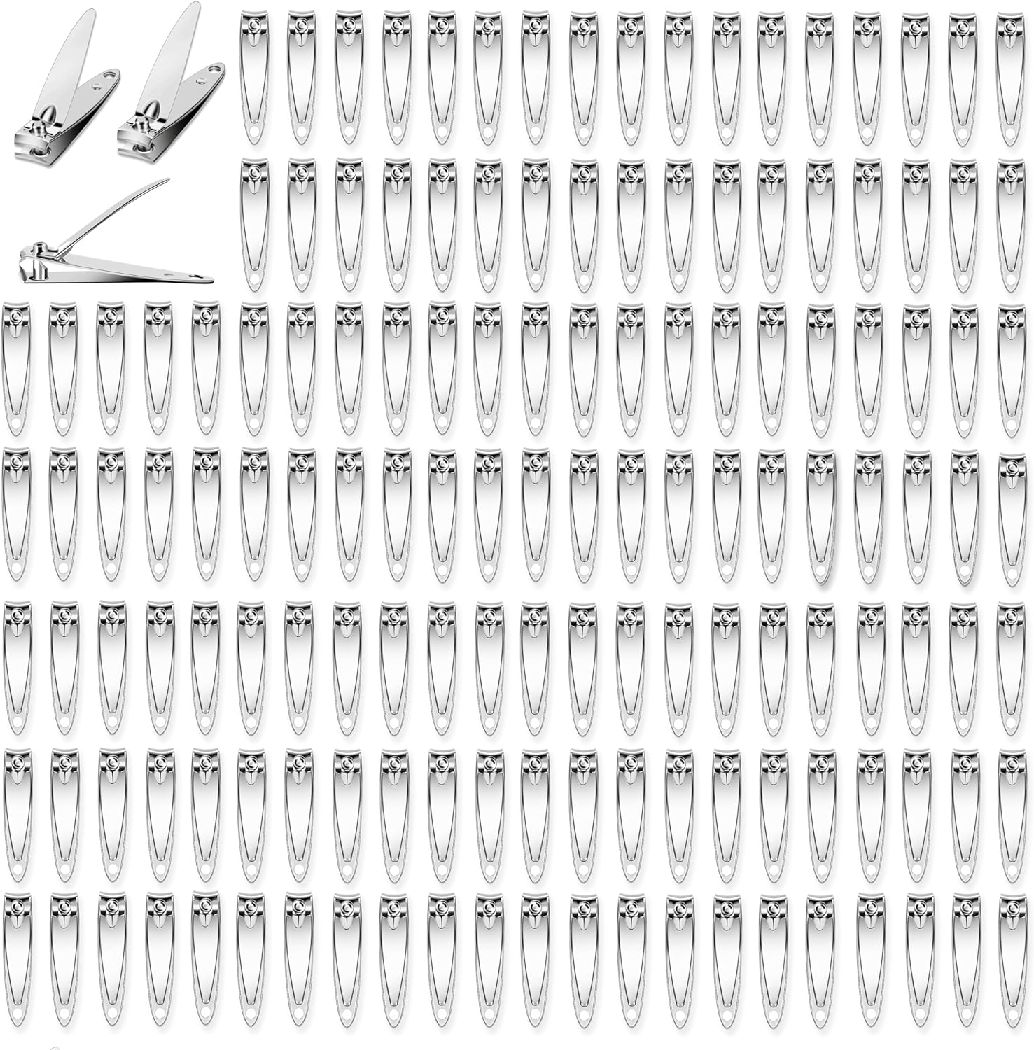 200 Pack Fingernail Clippers Nail Clippers Bulk Flat Edge,Portable Stainless Steel Nail Tip Cutter Manicure Kit for Adult,Toe Nail Clippers Bulk for Women Man Homeless Care Supplies
