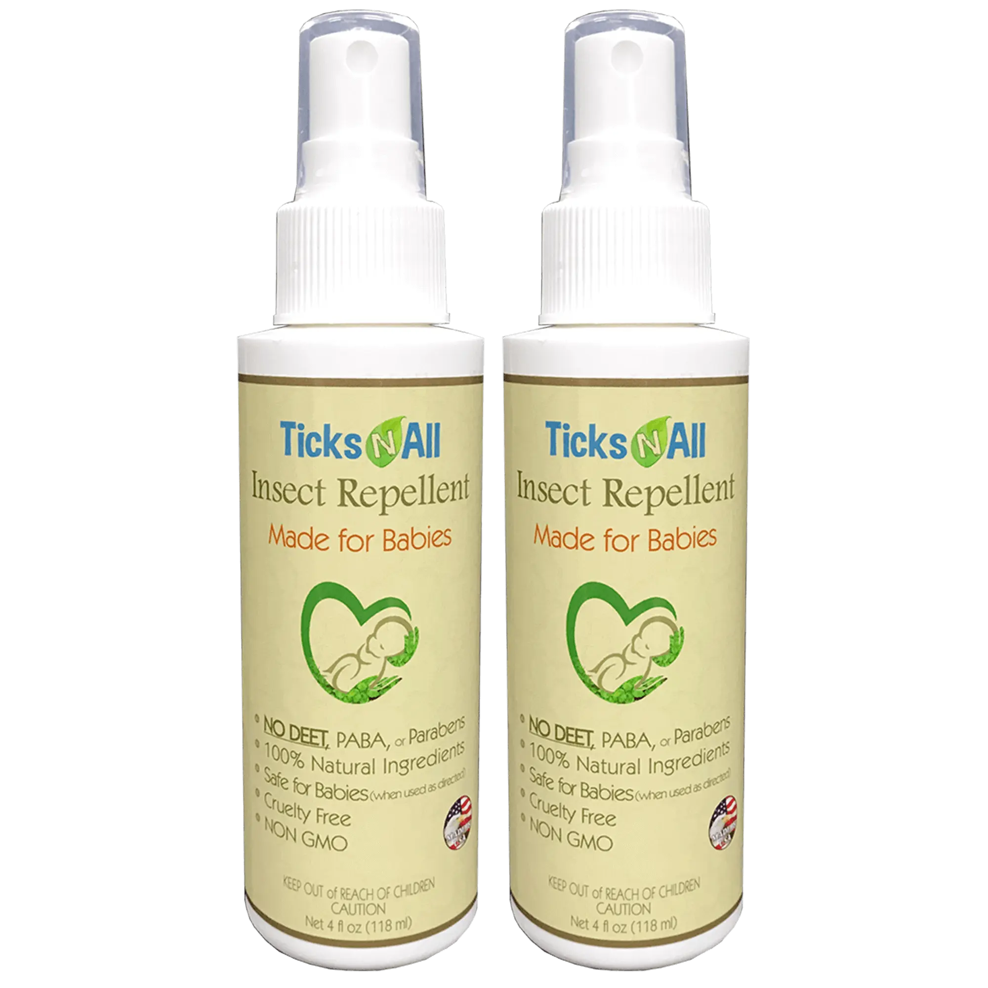 All Natural Insect Repellent 4 Babies 4oz (2 Pack)
